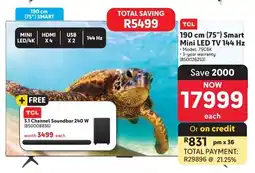 Makro TCL 190 cm 75" Smart Mini LED TV 144 Hz offer