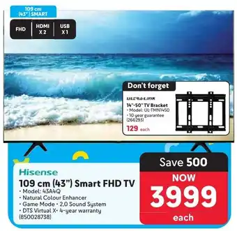 Makro Hisense 109 cm 43" Smart FHD TV offer
