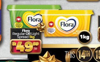 Take 'n Pay Flora Regular or Light Spread 1kg offer
