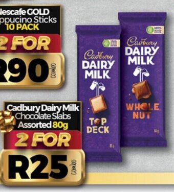 Take 'n Pay Cadbury Dairy Milk Chocolate Slabs Assorted 80g offer
