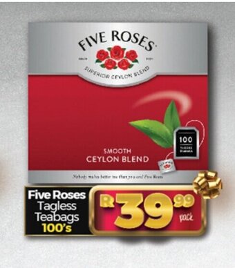 Take 'n Pay Five Roses Tagless Teabags 100's offer