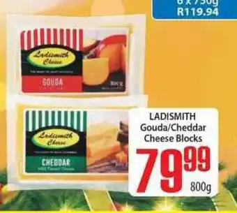 Elite Cash & Carry Ladismith Gouda / Cheddar Cheese Blocks 800g offer
