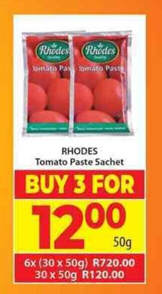 Rhodes Tomato Paste Sachets 50g