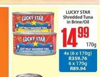 Lucky Star Shredded Tuna in Brine/Oil 170g