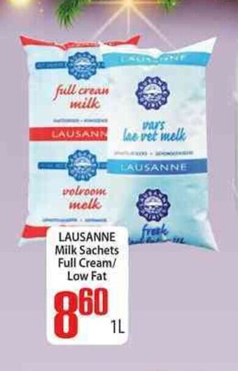 Elite Cash & Carry Lausanne Milk Sachets Full Cream / Low Fat 1L offer