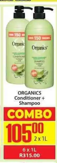 Elite Cash & Carry Organics Conditioner + Shampoo 2x1L offer