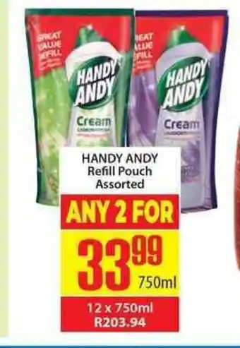 Elite Cash & Carry Handy Andy Refill Pouch Assorted 750ml offer