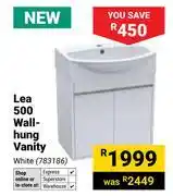Builders Warehouse Lea 500 Wall-Hung Vanity (White) 783186 offer