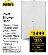 Builders Warehouse Builders Pivot Shower Door offer