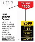 Builders Warehouse Lusso Luna Shower Screen-1.2m x 2m offer