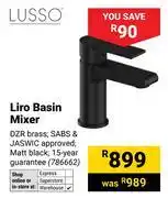 Builders Warehouse Lusso Liro Basin Mixer offer