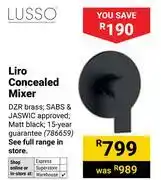 Builders Warehouse Lusso Liro Concealed Mixer offer