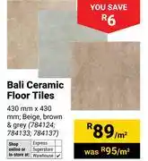 Builders Warehouse Bali Ceramic Floor Tiles-430mm x 430mm Per Sqm offer