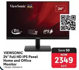 Makro ViewSonic 24" Full HD IPS Panel Home and Office Monitor offer