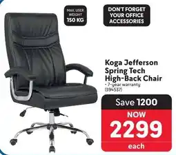 Makro Koga Jefferson Spring Tech High-Back Chair offer