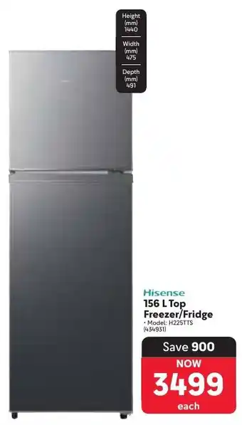 Makro Hisense Top Freezer/ Fridge offer