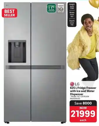 Makro LG Fridge Freezer with Ice and Water Dispenser offer