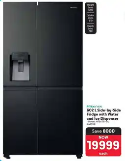 Makro Hisense Side-by-Side Fridge with Water and Ice Dispenser offer