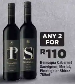 OK Foods Namaqua Cabernet Sauvignon, Merlot, Pinotage or Shiraz offer