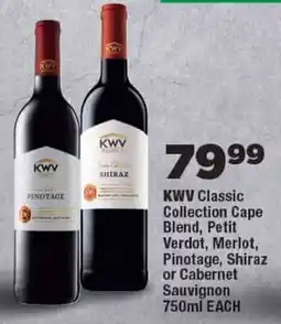 OK Foods KWV Classic Collection Cape Blend, Petit Verdot, Merlot, Pinotage, Shiraz or Cabernet Sauvignon offer