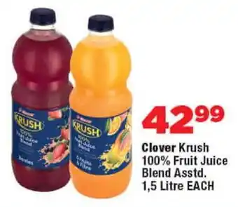 OK Foods Clover Krush 100% Fruit Juice Blend Asstd. offer