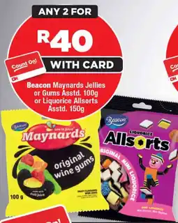 OK Foods Beacon Maynards Jellies or Gums Asstd. or Liquorice Allsorts Asstd. offer