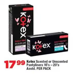 OK Foods Kotex Scented or Unscented Pantyliners offer