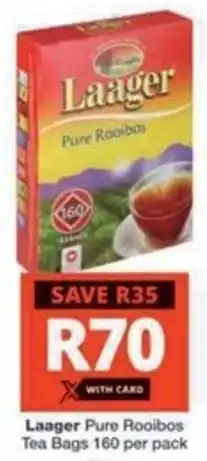 Checkers Laager Pure Rooibos Tea Bags offer