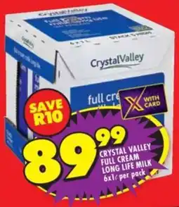 Shoprite Crystal valley full cream long life milk offer