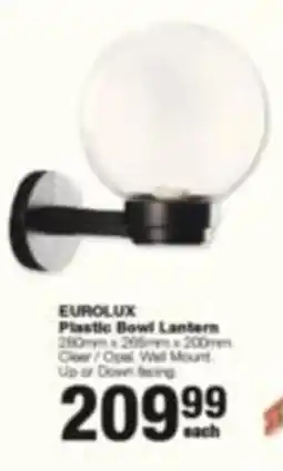 Build It EUROLUX Plastic Bowl Lantern offer