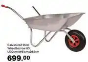 Leroy Merlin Galvanized Steel Wheelbarrow 80L L130cm x W61cm x D62cm offer