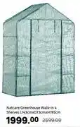Leroy Merlin Natcare Greenhouse Walk In 4 Shelves L143cm x D73cm x H195cm offer