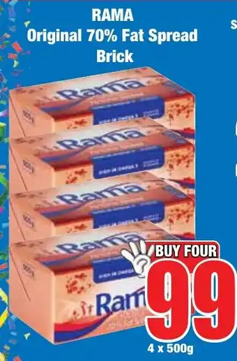 Boxer Superstores RAMA Original 70% Fat Spread Brick offer