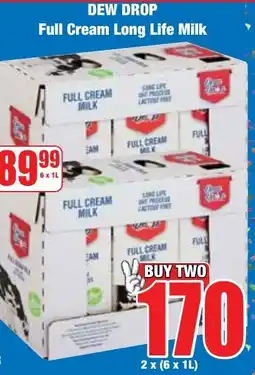 Boxer Superstores DEW DROP Full Cream Long Life Milk offer