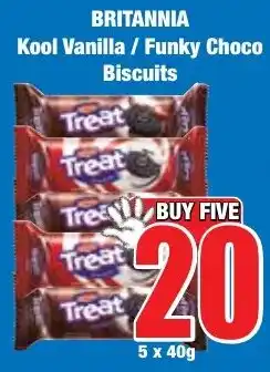 Boxer Superstores BRITANNIA Kool Vanilla/ Funky Choco Biscuits offer