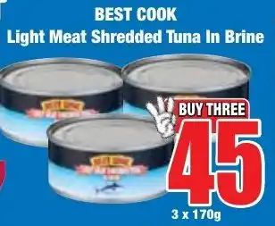 Boxer Superstores BEST COOK Light Meat Shredded Tuna In Brine offer