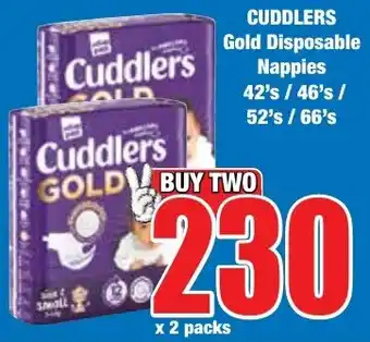 Boxer Superstores CUDDLERS Gold Disposable Nappies offer