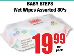 Boxer Superstores BABY STEPS Wet Wipes Assorted offer