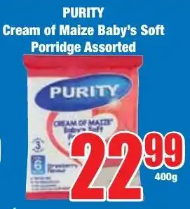 Boxer Superstores PURITY Cream of Maize Baby's Soft Porridge Assorted offer