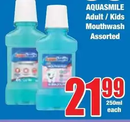 Boxer Superstores AQUASMILE Adult/ Kids Mouthwash Assorted offer