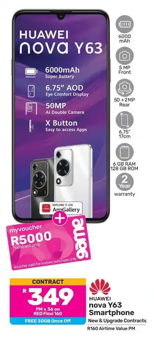 Game HUAWEI Nova Y63 Smartphone offer