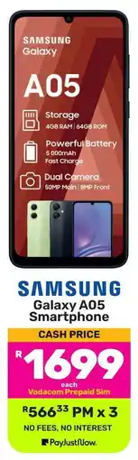 Game SAMSUNG Galaxy A05 Smartphone offer
