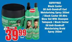 Boxer Superstores SOFN'FREE Black Castor Oil Anti-Dandruff Curl Moisturising Spray/ Black Castor Oil Anti-Dandruff Moisturising Braid Spray offer