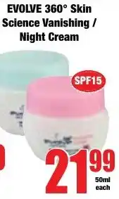 Boxer Superstores EVOLVE 360° Skin Science Vanishing/ Night Cream offer