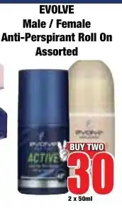 Boxer Superstores EVOLVE Male/ Female Anti-Perspirant Roll On Assorted offer