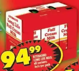 Shoprite Ritebrand long life milk all variants offer