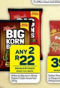 Pick n Pay Willards big korn bites 2 offer