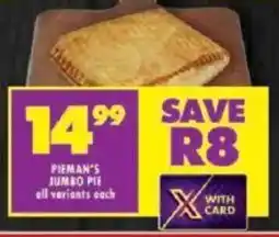 Shoprite Pieman's jumbo pie offer