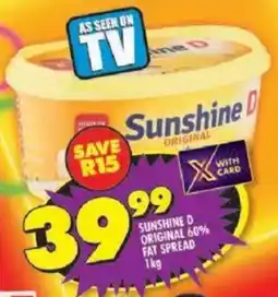 Shoprite Sunshine d original 60% fat spread offer