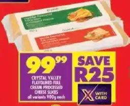 Shoprite Crystal valley flavoured full cream processed cheese slices all variants offer